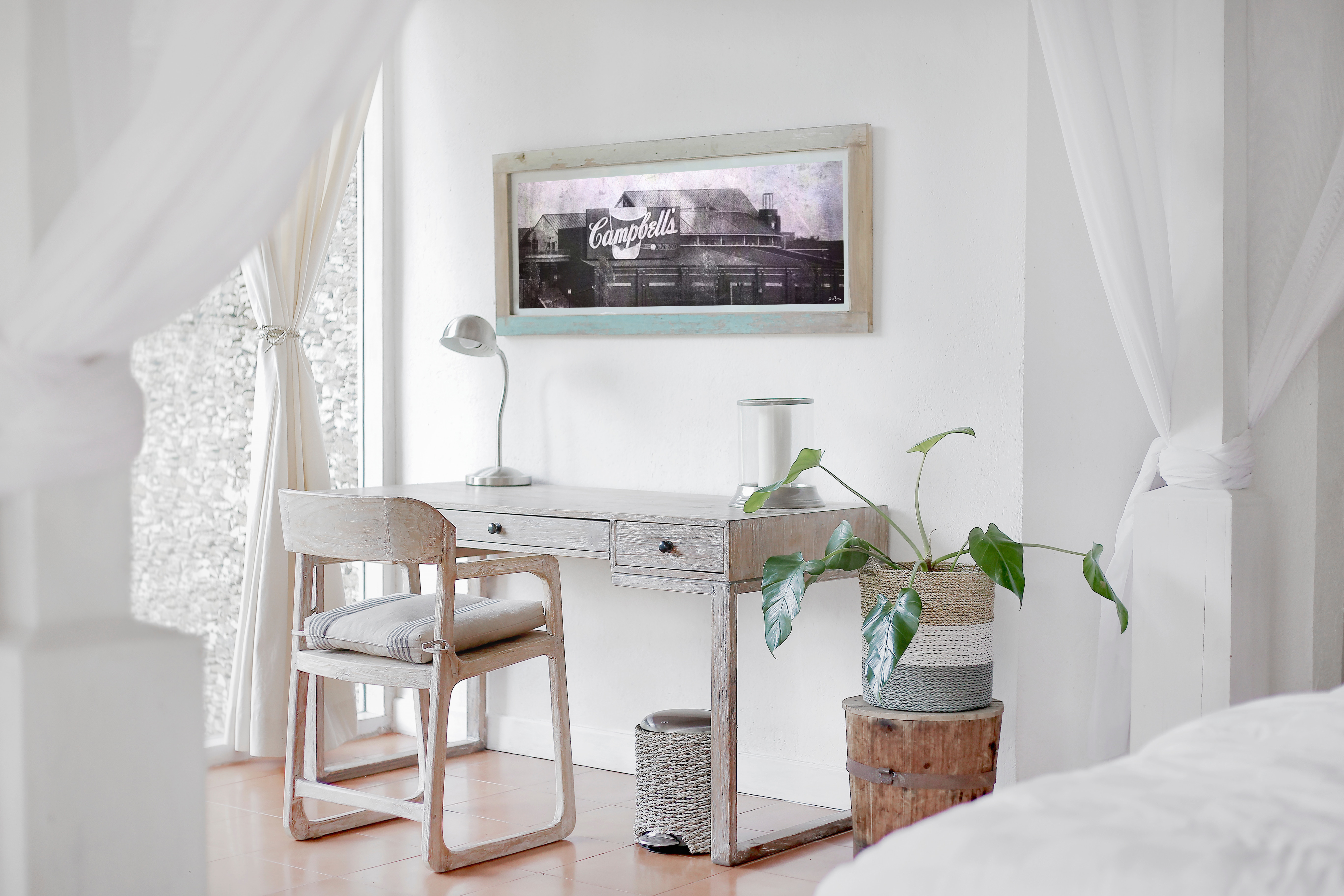 Campbells_factory_Bedroom_wooden_frame Campbells Factory in bedroom.